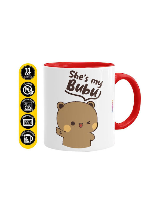 Koupakoupa She's My Bubu Ceramic Red Mug 330ml