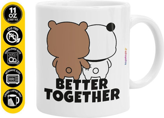 Koupakoupa Bubu & Dudu Better Together Ceramic Mug Brown 330ml