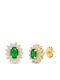 Ios Earrings in 14K Gold with Green Stones