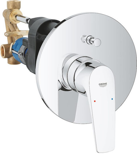 Grohe Bauflow Μίκτης Μπαταρίας Εντοιχισμού για Μπανιέρα Ασημί