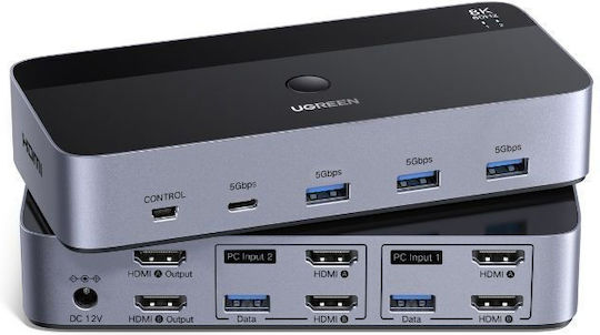 Ugreen Ak703 KVM & Data Switch with USB / HDMI / USB 3.0 / Audio