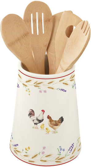 Easylife Easylife Bamboo Kochgeschirr-Set Mit Ständer 6 Stück Country Life