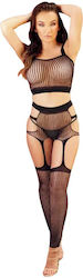 In Mood Sexy Dessous-Set 2 Stücke Crop Top & Crotchless Bodystocking S L