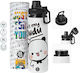 Koupakoupa He's My Dudu Kids Water Bottle from Aluminium with Screw-on Cap Non Spill Multicolour 850ml