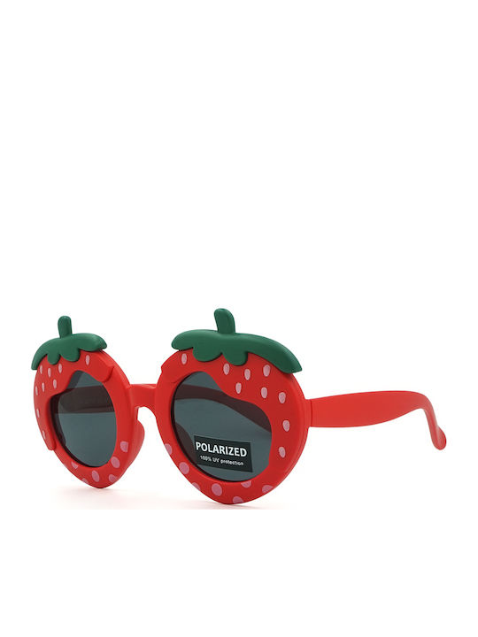 Kiddos Round Kids Sunglasses with Polarized Lens Red