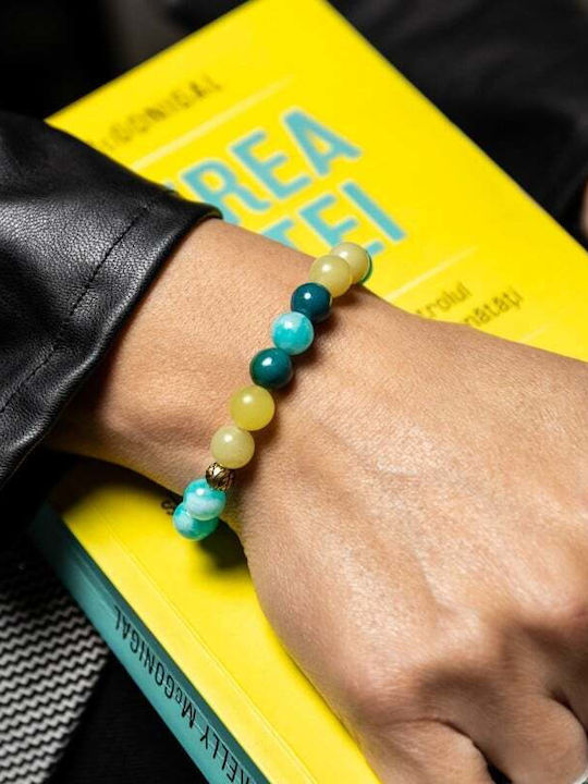Women's Bracelet Made Natural Amazonite Lemon Jade Phoenix Stone “geetica”