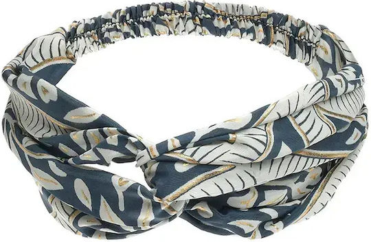 Hair Band Blue White Gold Details