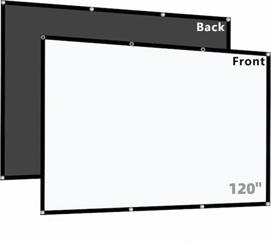 Πανί Προβολής Προτζέκτορα 120 Ιντσών 265cm*150cm Λευκού Μαύρο Φόντο