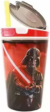 Детска Бутилка За Вода Star Wars Пластмаса със Сламка Червена 236ml