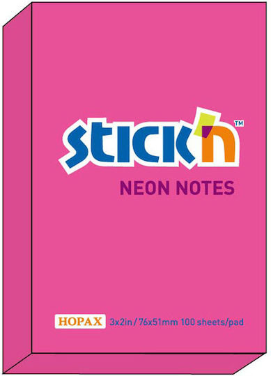 Hopax Self-adhesive Notes 76 X 51 Mm 100 Sheets Stick'n Neon Magenta