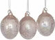 Комплект Декоративни Стъклени Яйца Jup Belles Décorations 8080770 9236-3 Перлена Текстура Розови 9 См 3 Бройки