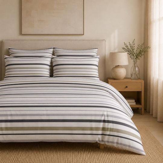 My Home Luxury King Size Bed Sheets Set With Rubber Hugger 180x200+30cm Vallita (4 Pieces)
