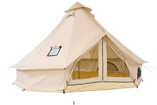 Vivatechnix Cort Camping Tip Teepee Depozitare Bej 4 Anotimpuri 400x400x240cm