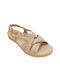 Leder Flache Damen Sandalen Beiges