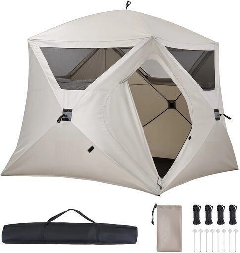 Vivatechnix Cort Camping Pop Up Pentru Automobil Depozitare Bej Pentru 4 Persoane 229x229cm