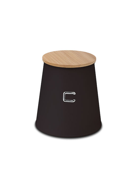Nava Coffee / Sugar Jar with Metallic Brown Lid 14x14cm 1 Pieces