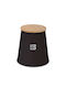 Nava Vază pentru Zahăr / Cafea cu Capac Metalic Negru 14x14cm 1 Bucată