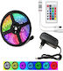 Rixme Ταινία LED Τηλεόρασης USB 5V RGB Φως 5m Τύπου SMD2835 με Τροφοδοτικό & Τηλεχειριστήριο
