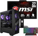 Vengeance Synthetic-V8 MSI Edition Гейминг Настолен Компютър Ryzen 7-5700X 32GB DDR4 1TB SSD GeForce RTX 5060 Без Операционна Система и Отк Msi Pro MP272PMG