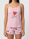 Sorrisino Summer Women's Cotton Pajama Set Pink