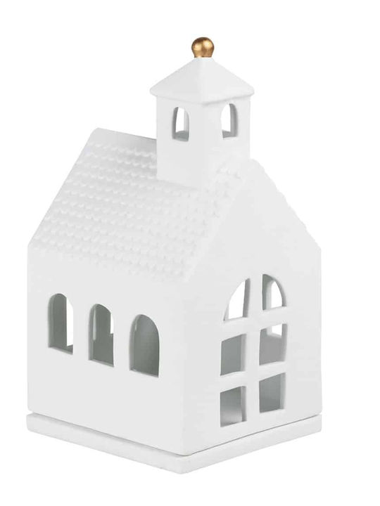 Raeder Light House Candle Holder Suitable for Tealights Porcelain in White Colour 8x7x8cm
