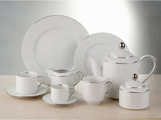 Cryspo Trio Polo Porcelain White Tea Set 15 Pieces
