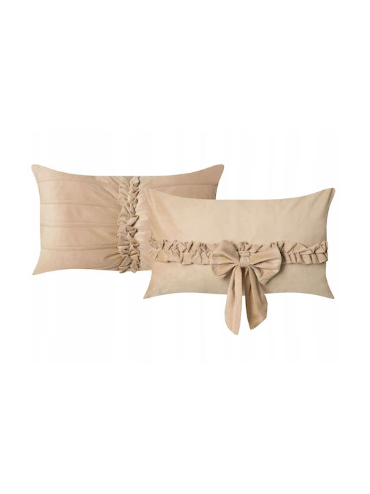 Beliani Sofa Cushion Belle Velvet Beige 30x50cm