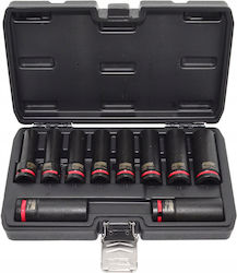 AWTools Long Pneumatic Sockets with 1/2" Frame Host Set 10 Pieces