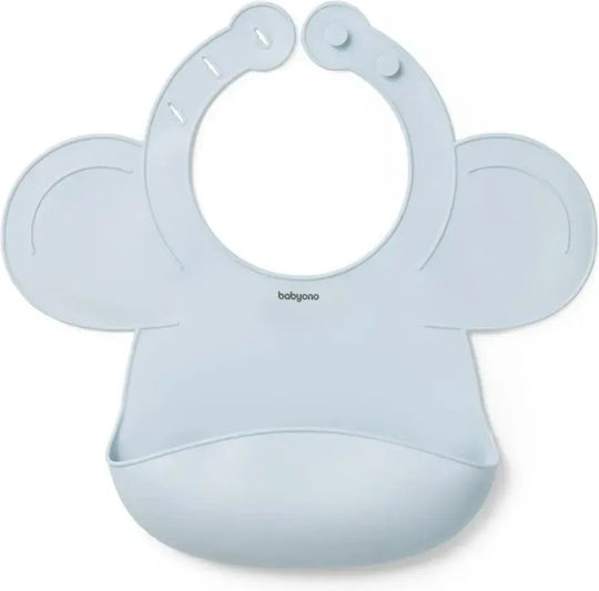 Babyono Waterproof Silicone Baby Bib with Pocket Blue