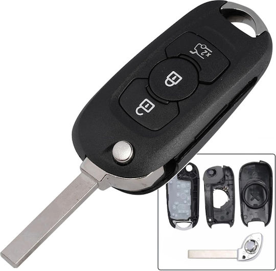 Techstar Husa Pentru Chei Auto Tip Flip 3 Butoane Lama Hu100 Opel Astra K 2015-2019