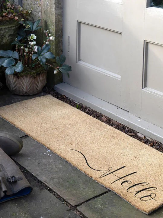 Artsy Mats Doormat Made of Coconut Tree with Non-Slip Backing Hello Scrible 120x40cm