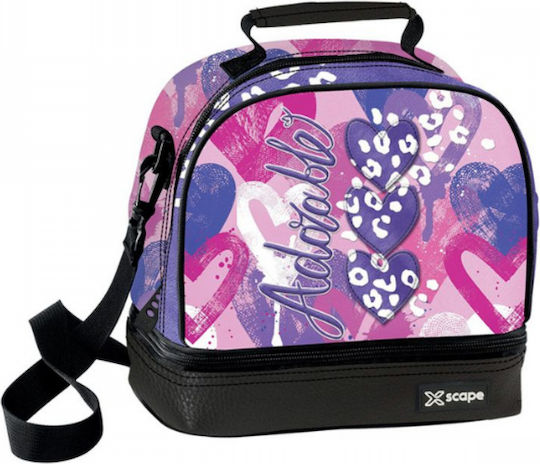 Graffiti Kids' Lunch Bag Insulated Snack Bag Kuromi Pink 20x16x22cm