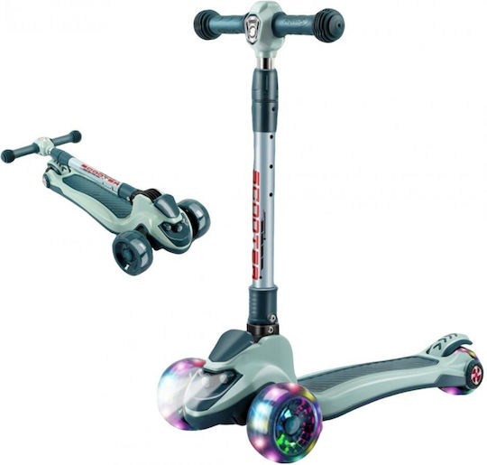 Kids Foldable 3-Wheel Scooter with LED Lighting for 6+ Years Green