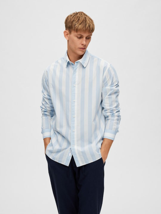 Selected Μακρυμάνικo Πουκάμισο Ριγέ Cashmere Blue