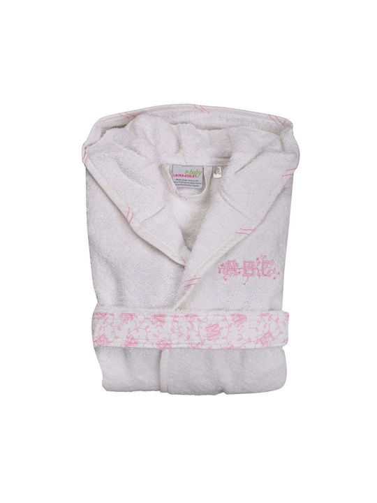 Laura Ashley Kinderbademantel Alphabet Alphabet Rosa mit Kapuzen-