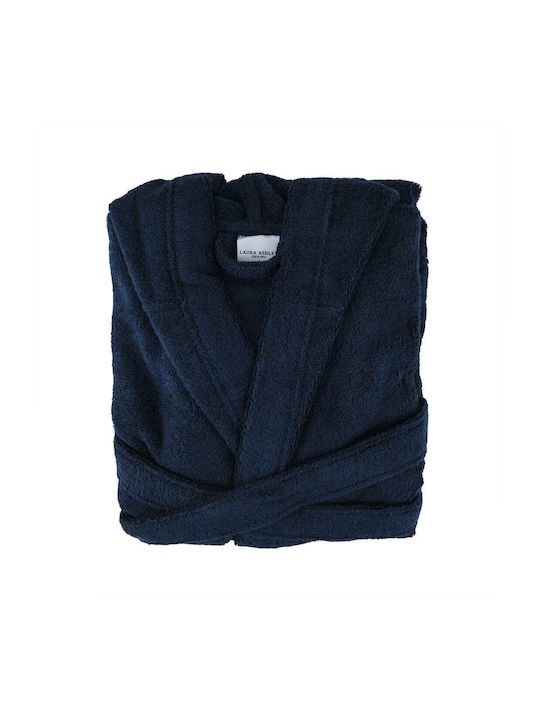 Laura Ashley Kids Bathrobe Uni Navy Blue with Hood