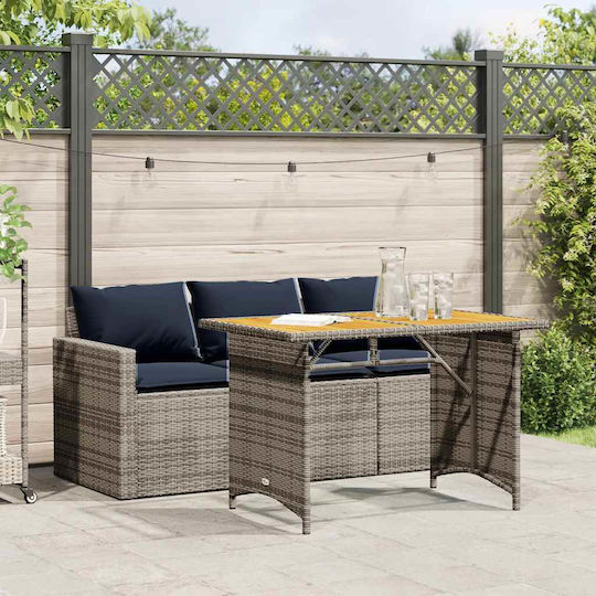 Set Sala De Mese Pentru Exterior 2 Piese Gri Cu Perne