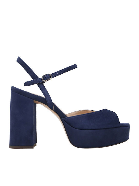Kalogirou Suede Blue Sandals
