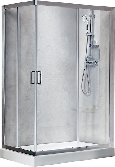 Tema New Line Καμπίνα Ντουζιέρας με Συρόμενη Πόρτα 120x180cm Clear Glass Chrome