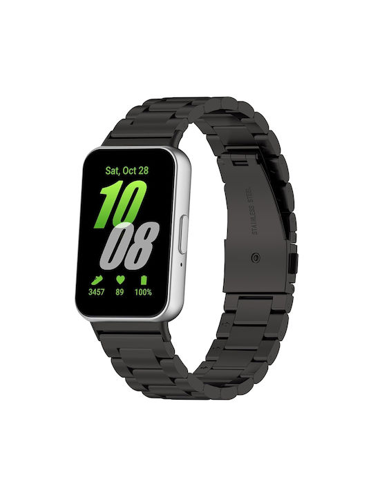 Techsuit Λουράκι Ανοξείδωτο Ατσάλι Μαύρο (Galaxy Fit3)