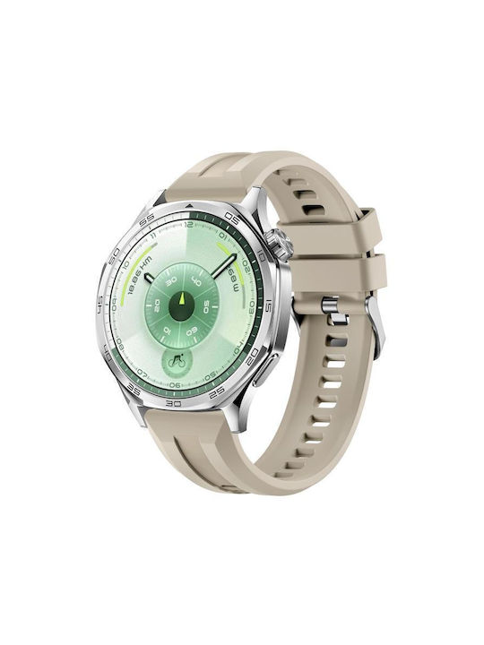 Curea Din Silicon Groove Pattern Cu Închizătoare Argintie Xiaomi Watch S5 46mm Xiaomi Watch 5 47mm Khaki
