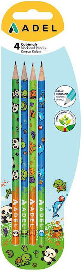 Adel Pencils Hb Cubimals Set 4 Blister