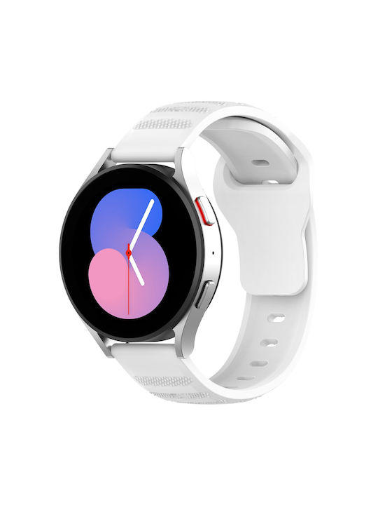 Silicone Strap White (Galaxy Watch4/5/6/7/FE/4 Classic/6 Classic/5 ProApple Watch 38/40/41/42mmVivomove HRHuawei Watch GT2 / GT3 (42mm) / GT3 Pro (43mm)Honor GS ProAmazfit GTS 3Realme Watch 2)