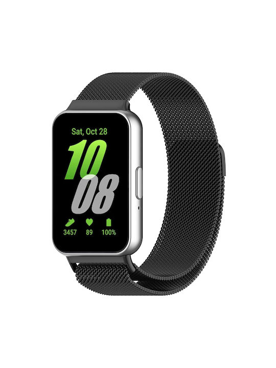 Techsuit Λουράκι Ανοξείδωτο Ατσάλι Μαύρο (Galaxy Fit3)
