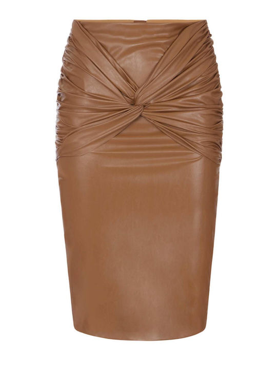 Кожена Midi Пола Draped Skirt