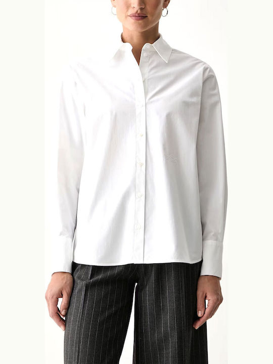 Long Sleeve Women's Cotton Shirt White