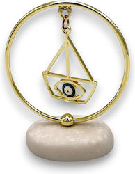 Gold Hanging Pebble Boat Decorative Wedding Favors 8cm 10 Pieces Va81 Riniotis Rin-va81