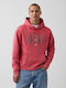 Long Women's Hooded Sweatshirt Faded Red