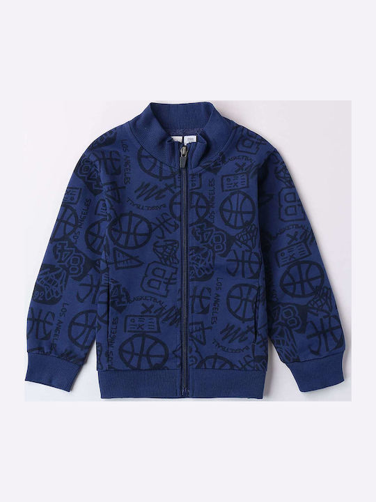 Kids Sweatshirt Cardigan with Hood Blue