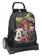 Safta Avengers Vendetta School Bag Trolley for Elementary with Water Bottle Holder 22.5 Litres 32 x 16 x 44 cm